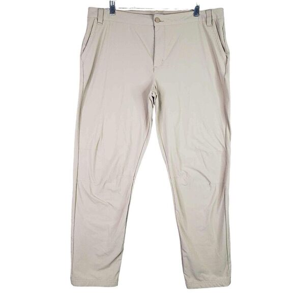 LL Bean Womens Pants Straight Leg Flat Front Khaki Nylon Plus Size 16 - Picture 2 of 11